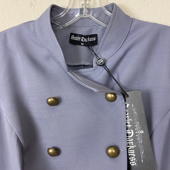 NWT SCARLET DARKNESS Bottoms Front Unlined Fitted Purple Jacket blazer Sz M - Picture 3 of 7